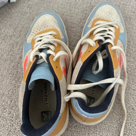 Veja Women's Sneakers in Blue, Beige, and Orange - Picture 2 of 4